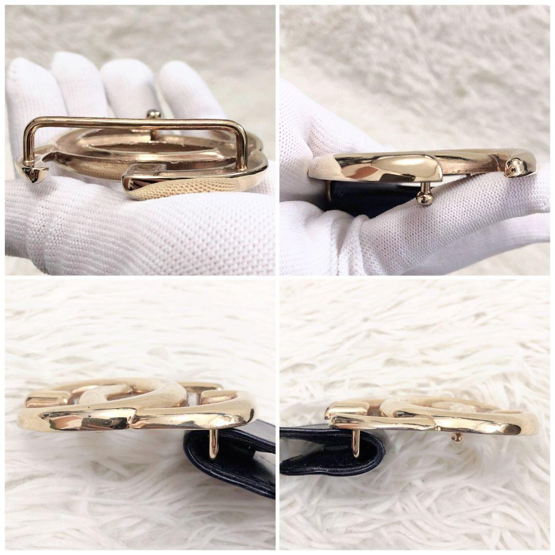 【美品✨】グッチ　オールドグッチ　Gバックル　ゴールド　ウエストベルト