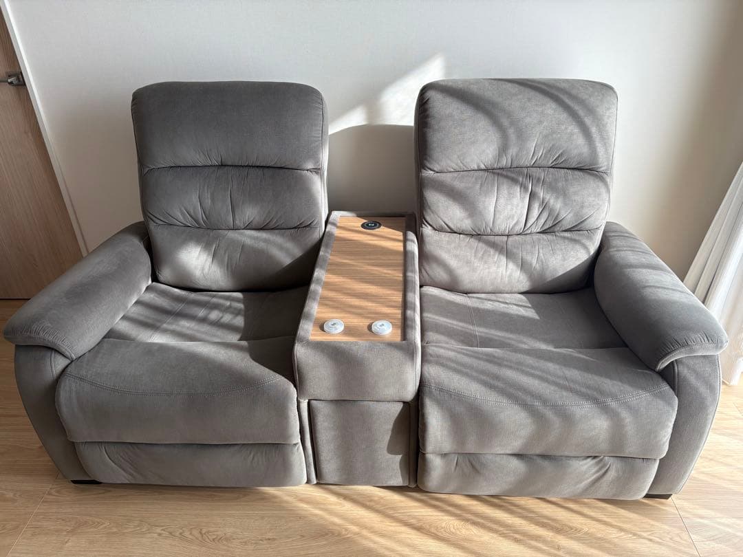 ニトリ Nビリーバ 電動リクライニングソファ 2人掛け 布張り グレー ふかふか