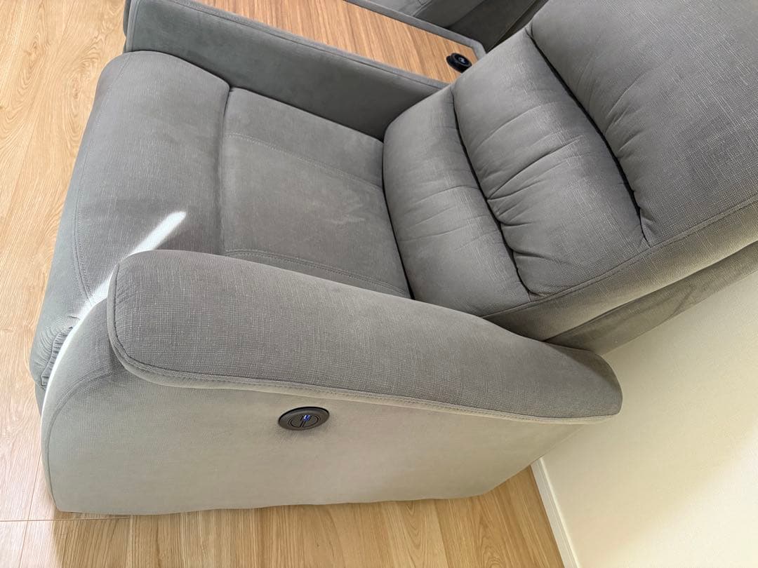 ニトリ Nビリーバ 電動リクライニングソファ 2人掛け 布張り グレー ふかふか