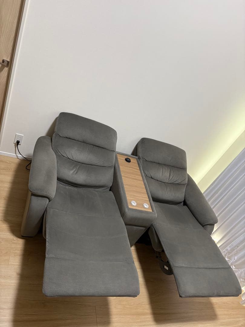 ニトリ Nビリーバ 電動リクライニングソファ 2人掛け 布張り グレー ふかふか