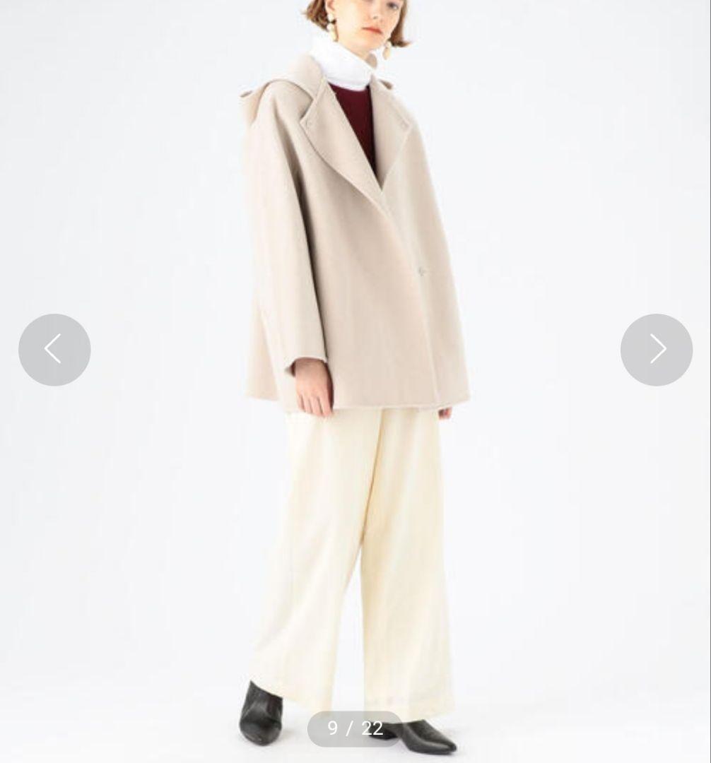 美品✨ボールジィ プレミアムウール リバーフーデットコート　薄ベージュ M相当