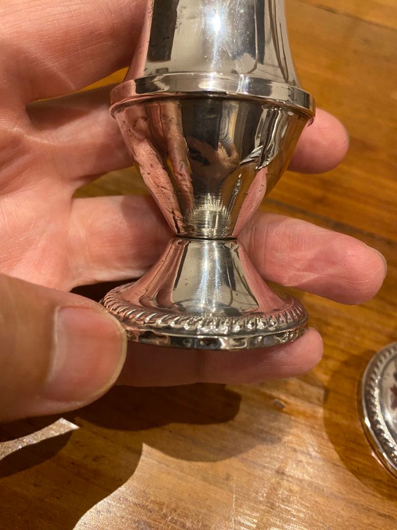 銀　スターリングシルバー　ソルト&ペッパー容器　コンディメント 2個セット