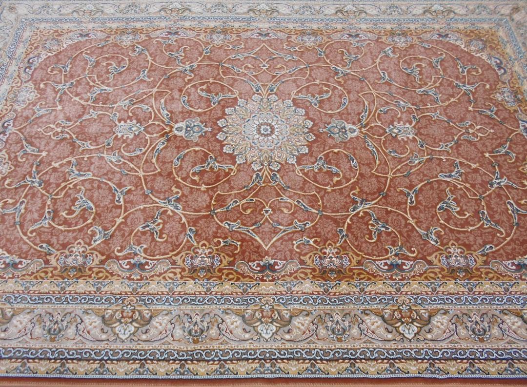 立体柄、144万ノット！本場イラン産 絨毯！ 150×225cm-200501