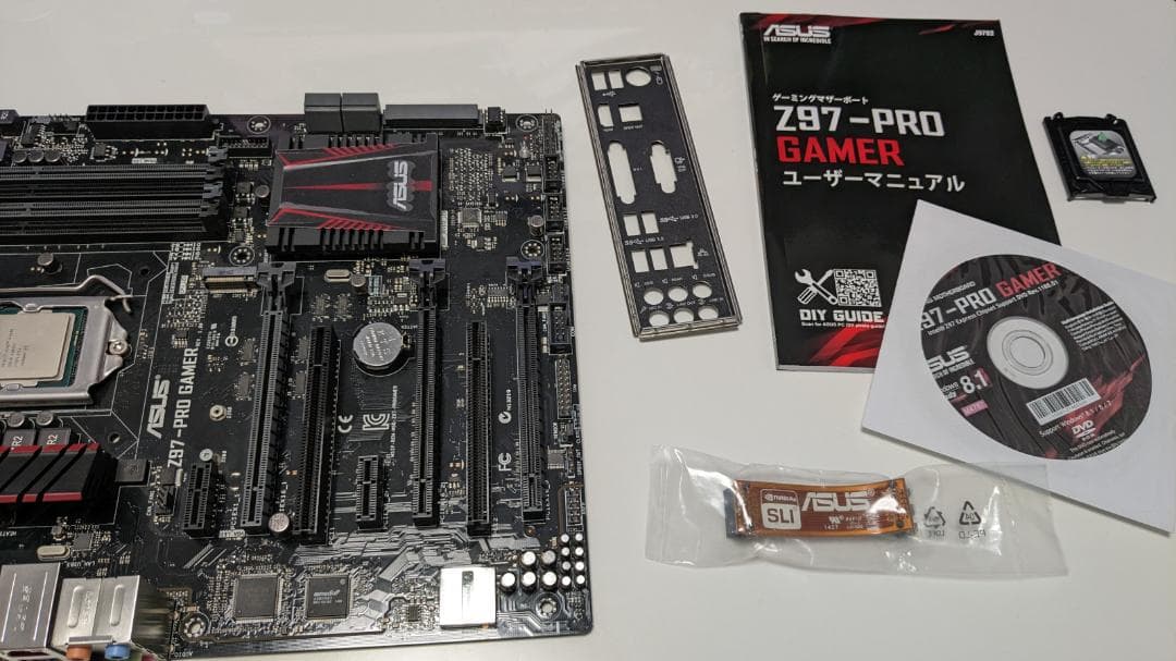 ASUS Z97-PRO GAMERマザーボード,i3-4160,24GBセット