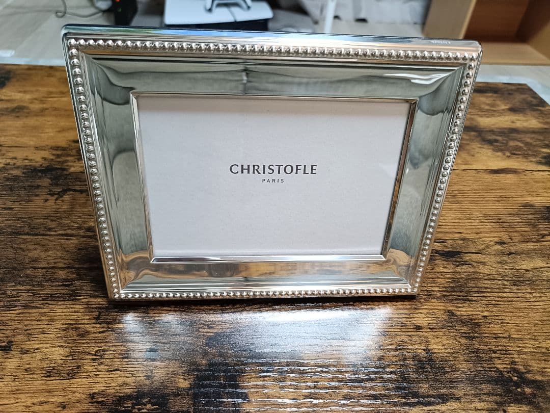 値下げ❗️新品未使用　Christofle フォトフレーム シルバー　パール