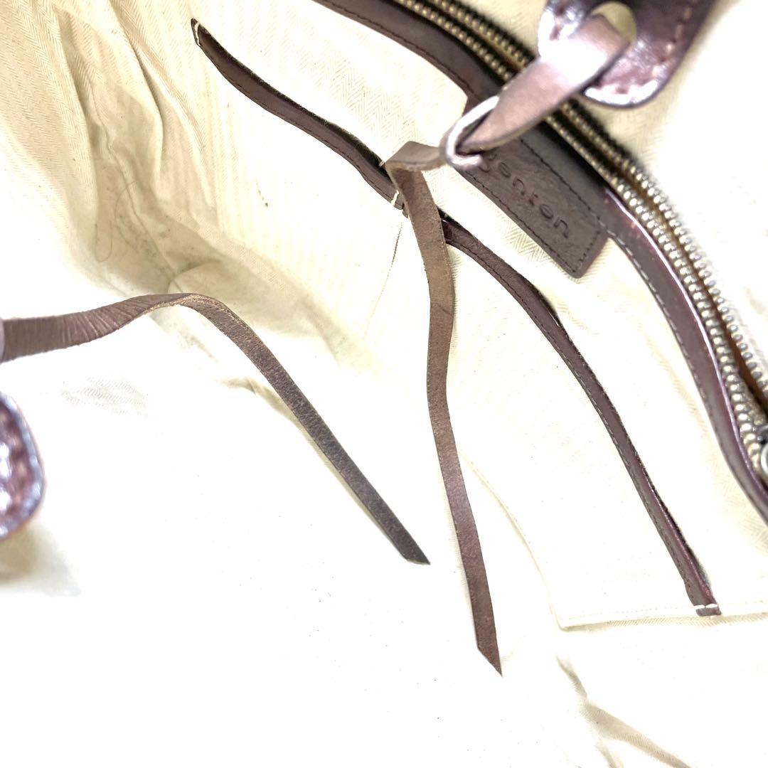 genten ゲンテン ユーフラテス レザーショルダーバッグ ブラウン