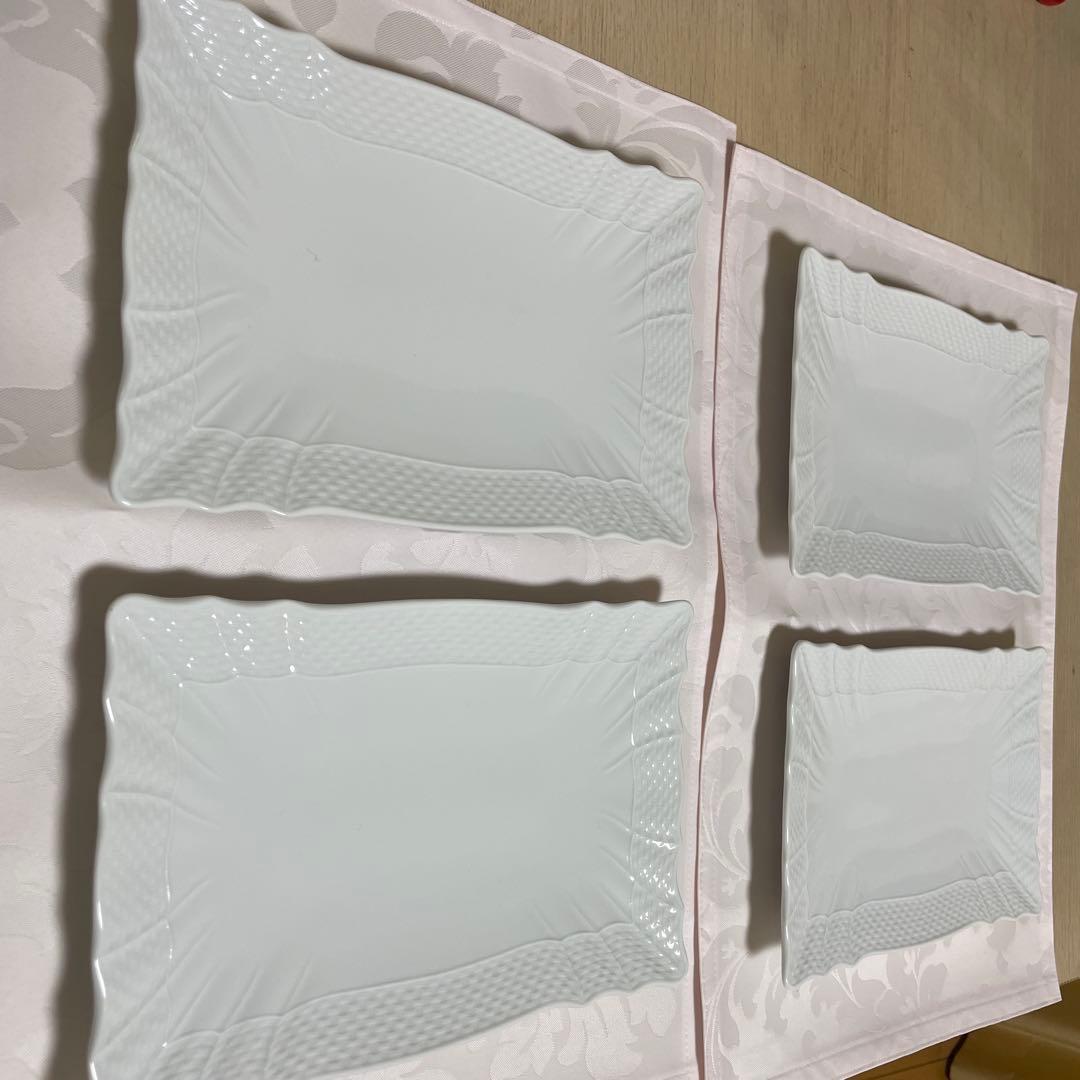 リチャードジノリベッキオホワイト長方形皿 4枚セット