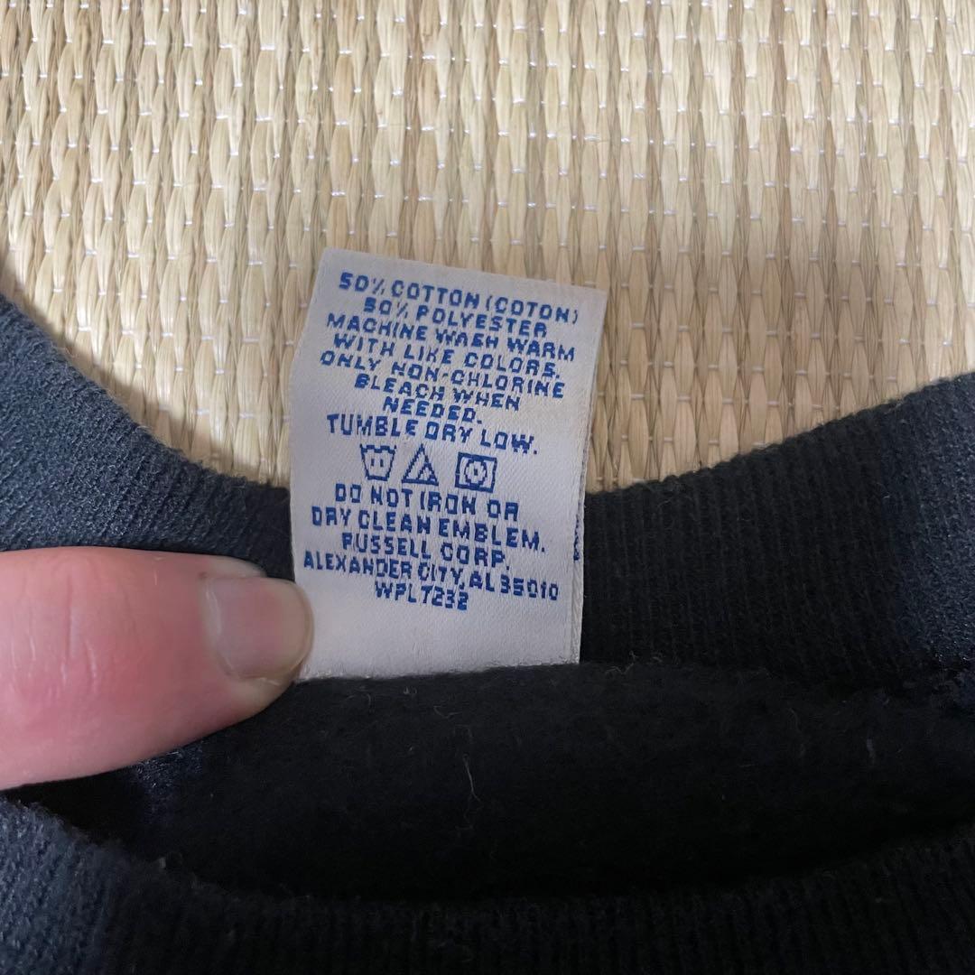 90s メキシコ製 ラッセルアスレチック ブラック 無地 スウェット 肉厚 L