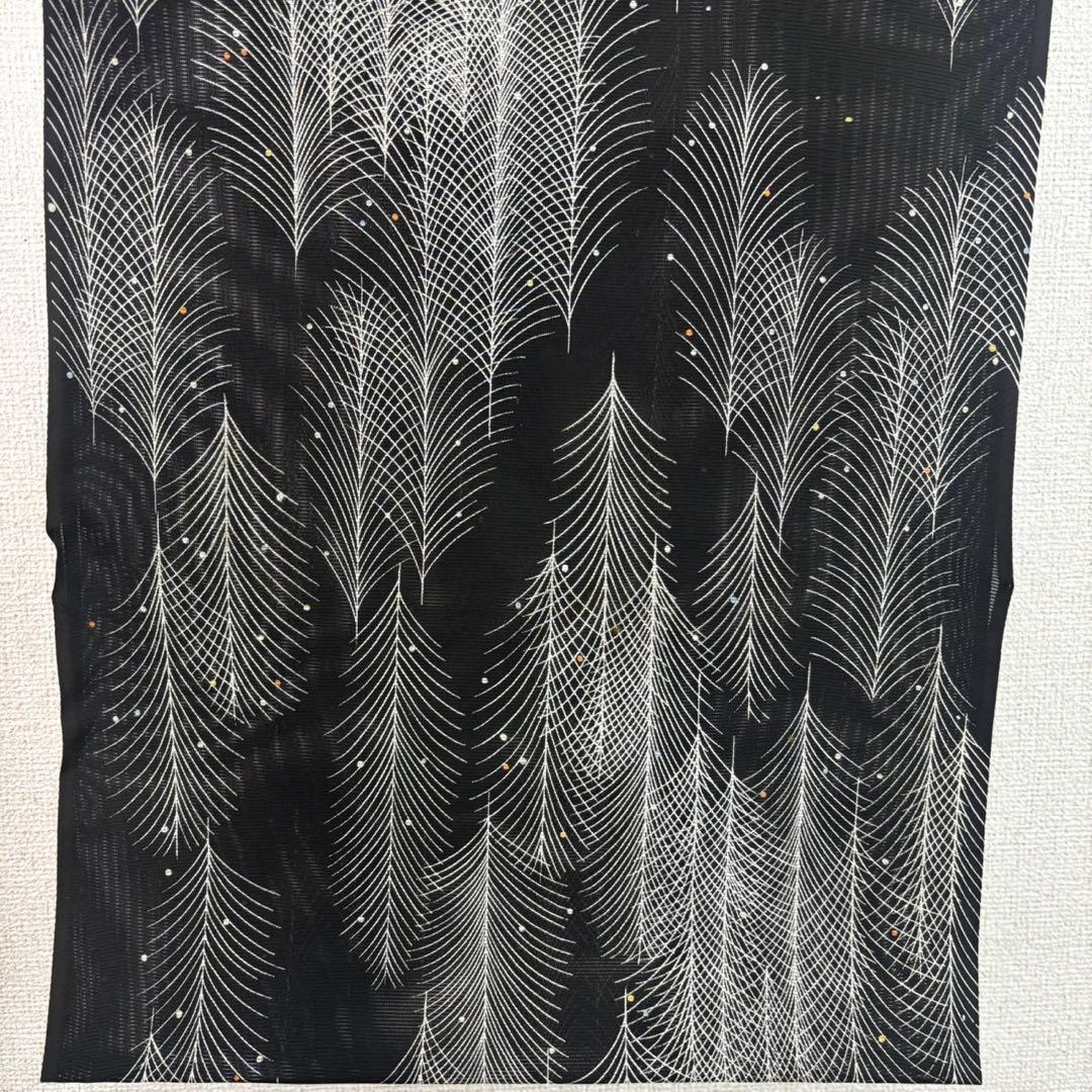 黒地　絽の反物　正絹100% 未使用