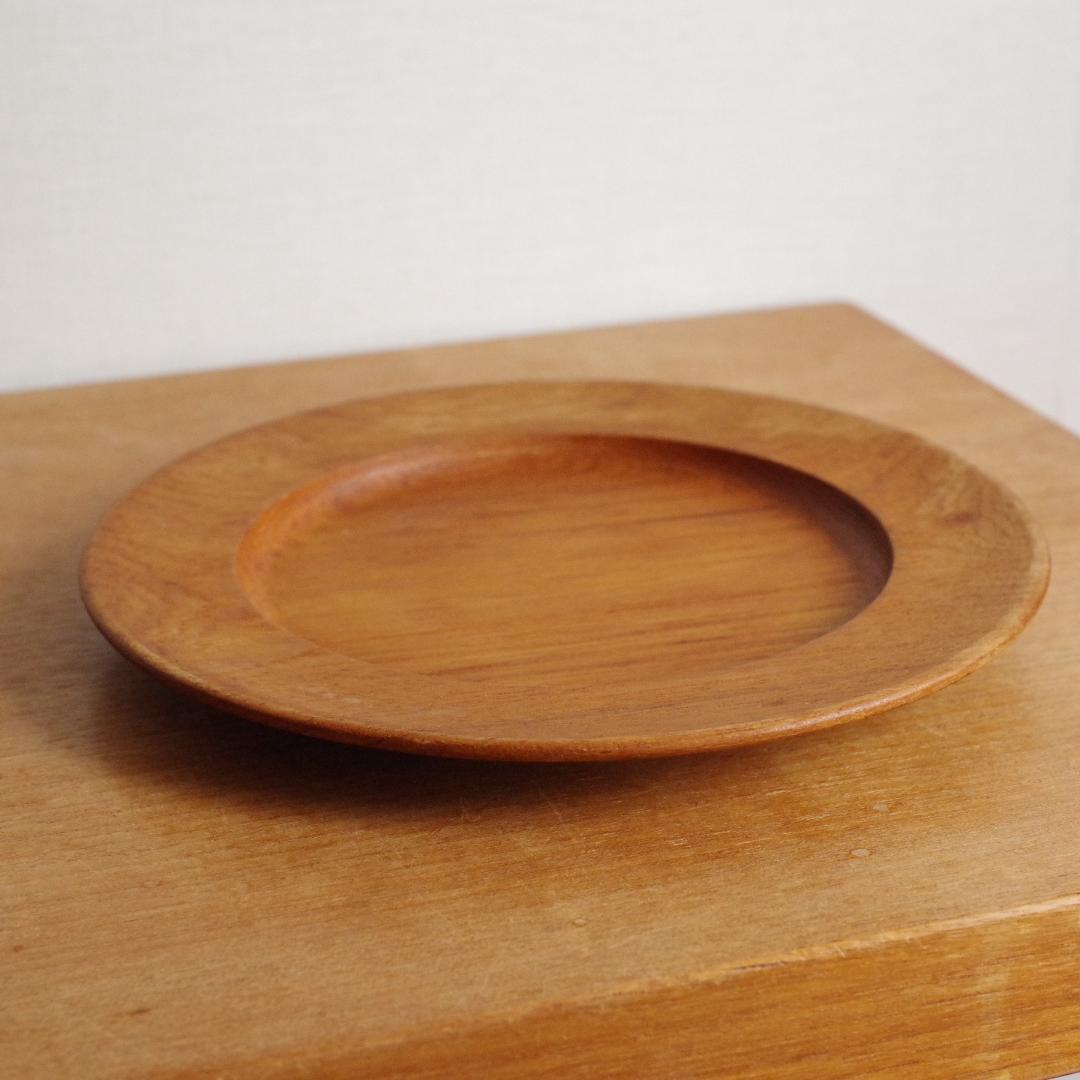 22cm デンマーク製 チーク teak 無垢材 プレート 皿 トレイ 小物入れ