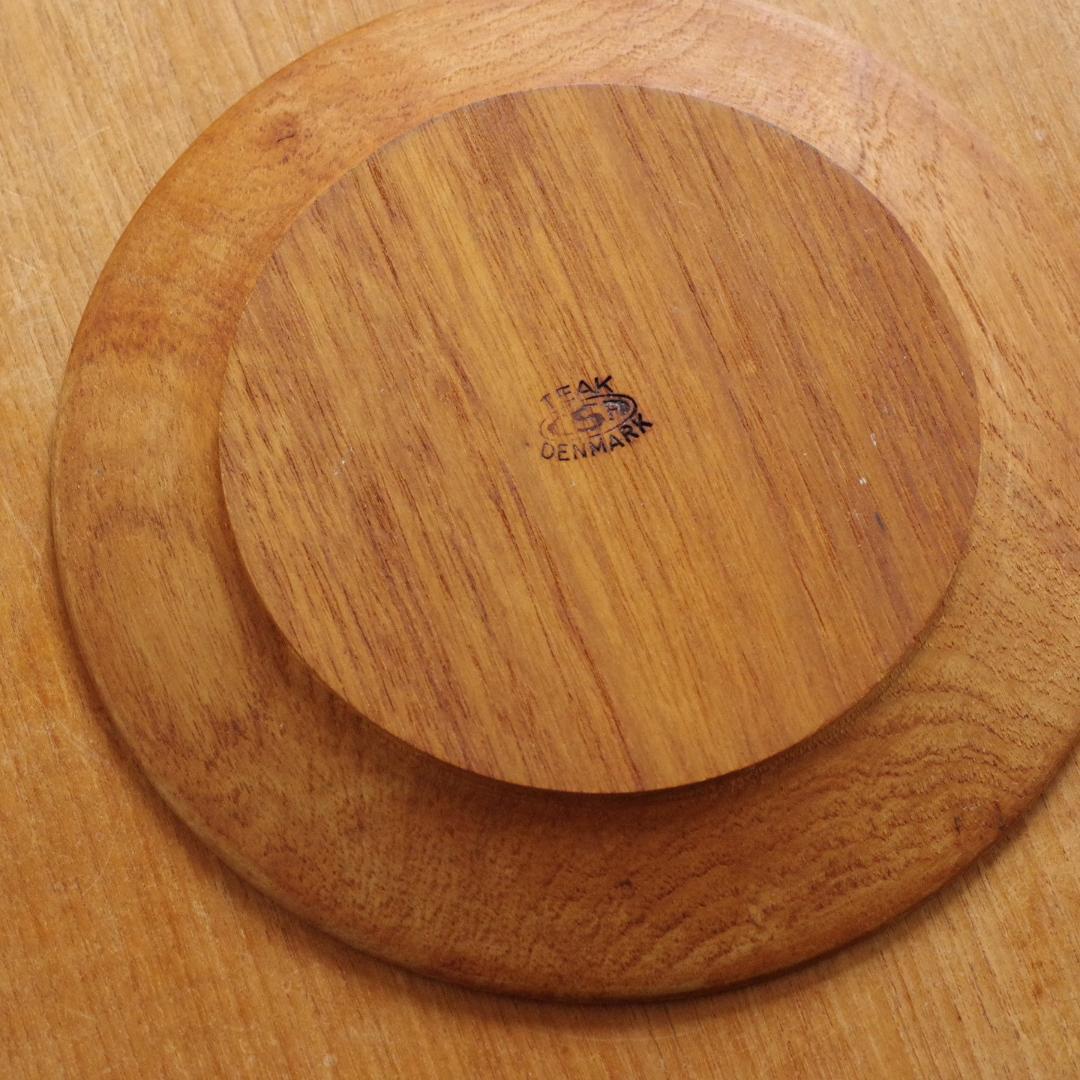 22cm デンマーク製 チーク teak 無垢材 プレート 皿 トレイ 小物入れ