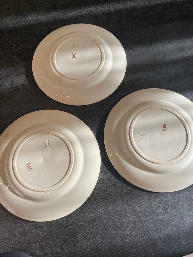 SILVA 鳥と花の皿 3枚セット　（アンティーク）