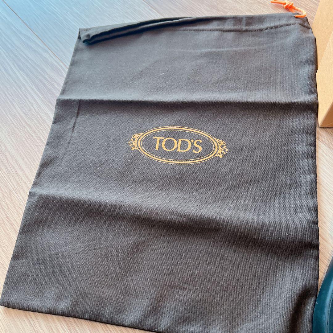 TOD'S 【極美品】サンダル メタルロゴ 黒 トッズ ケイト 38 1/2