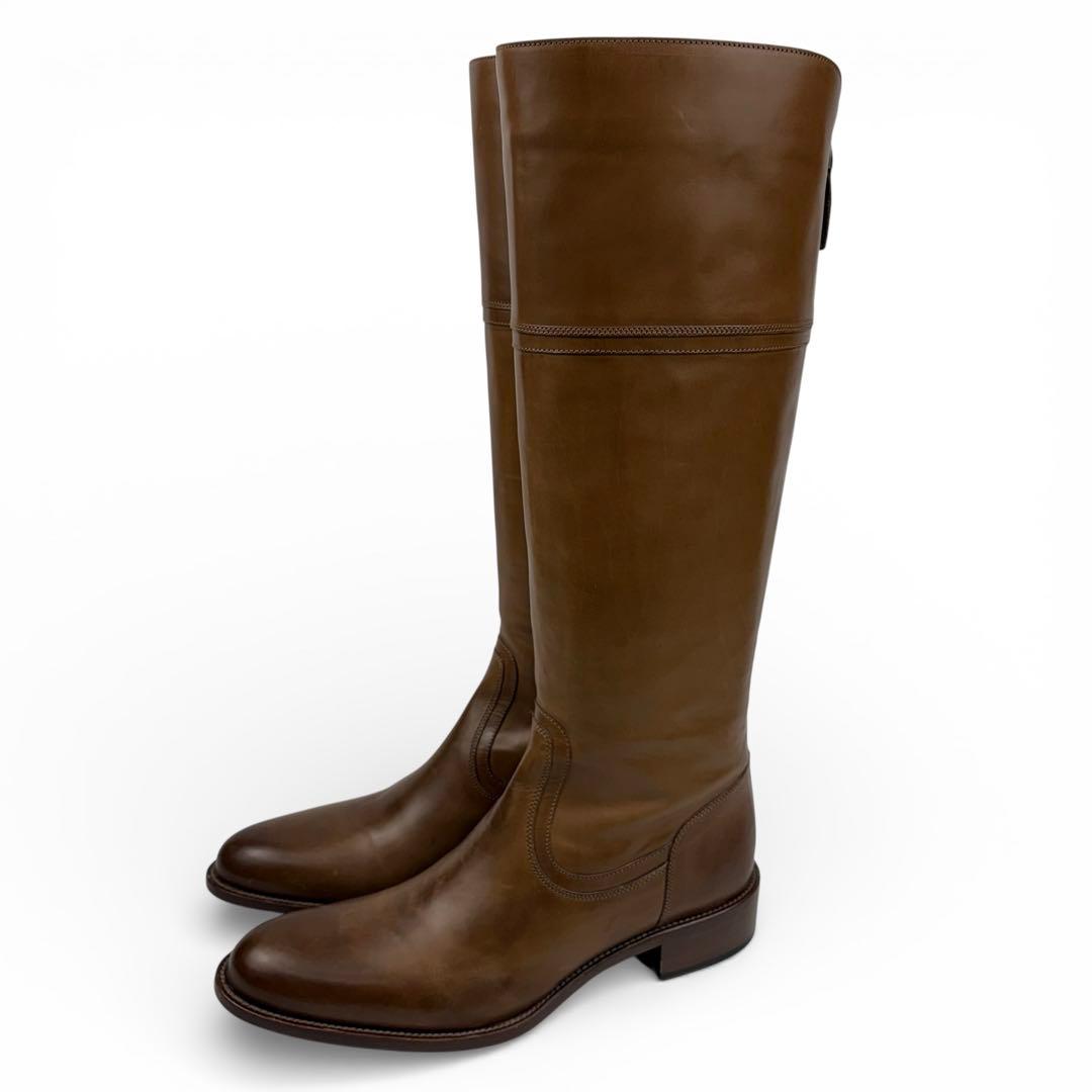 【使用感少】SARTORE サルトル　24cm 37 ロングブーツ　ブラウン