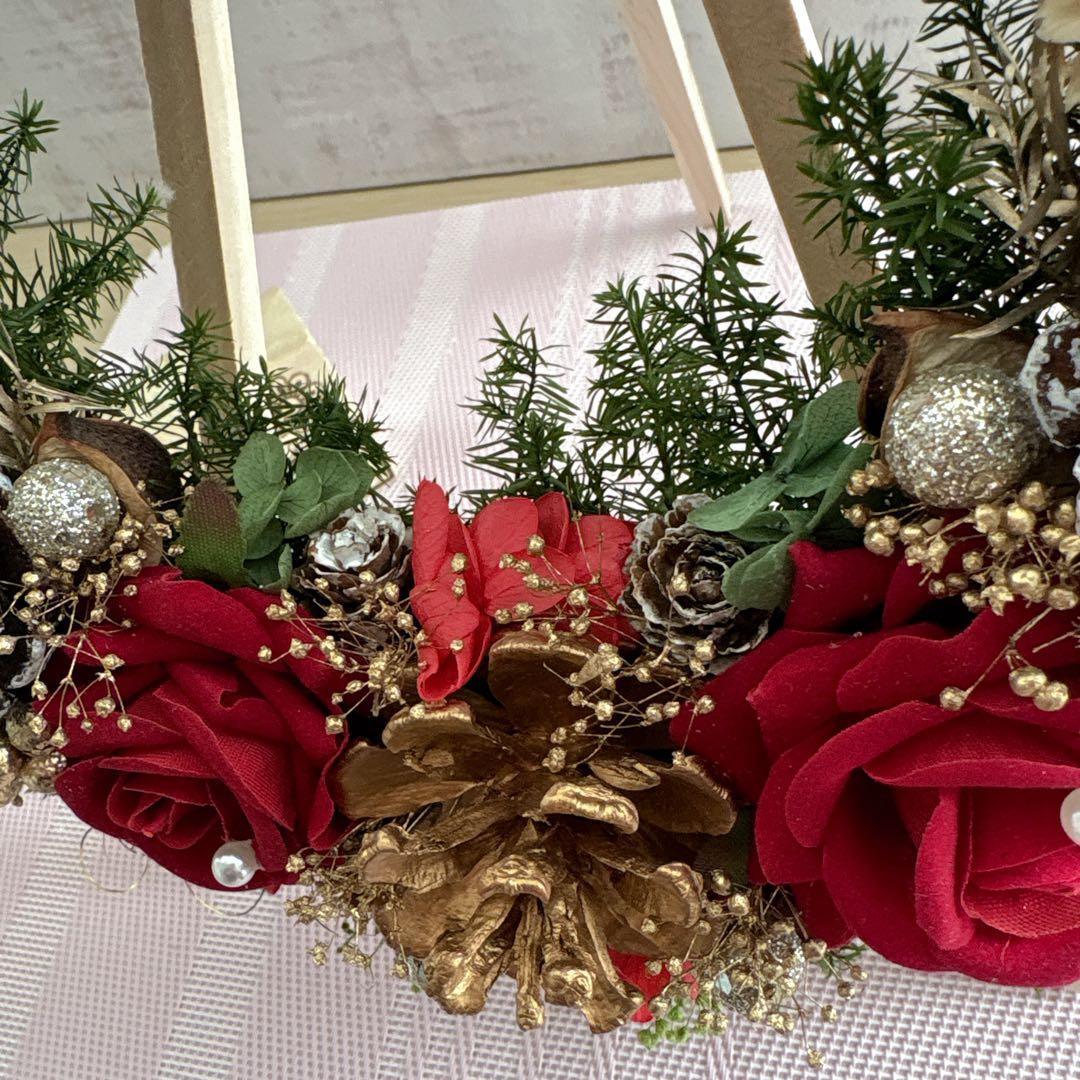 No149 キラキラリボンとリンリンベル.•♬赤バラと木の実のクリスマスリース