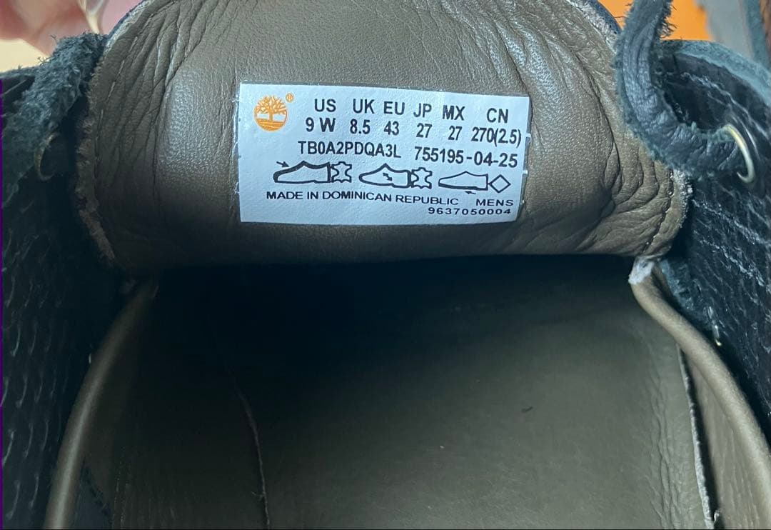 Timberland 3eye 27㎝　新品未使用　ブラック　オールレザー　希少