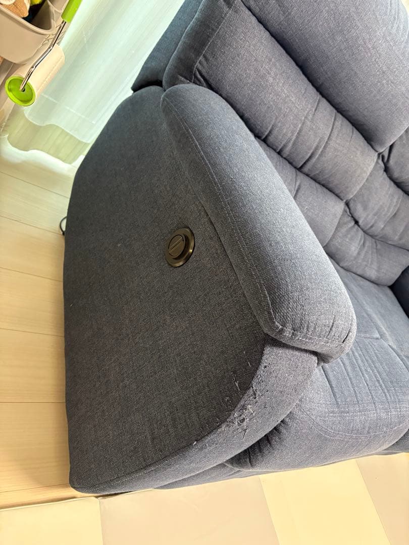 ネイビー リクライニングソファ 2人掛け　ニトリ