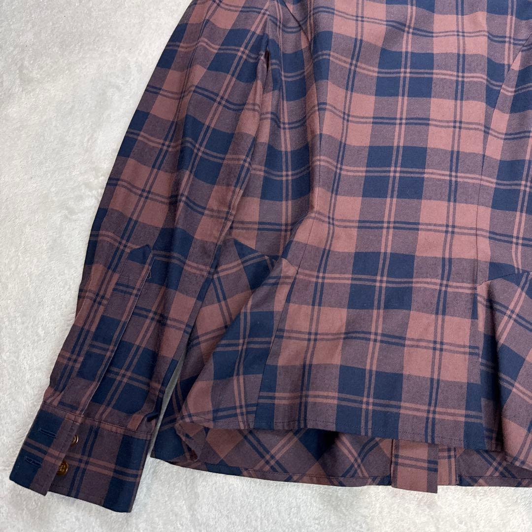 ヴィヴィアンウエストウッド　チェック柄シャツ　リボン　Mサイズ　日本製　極美品
