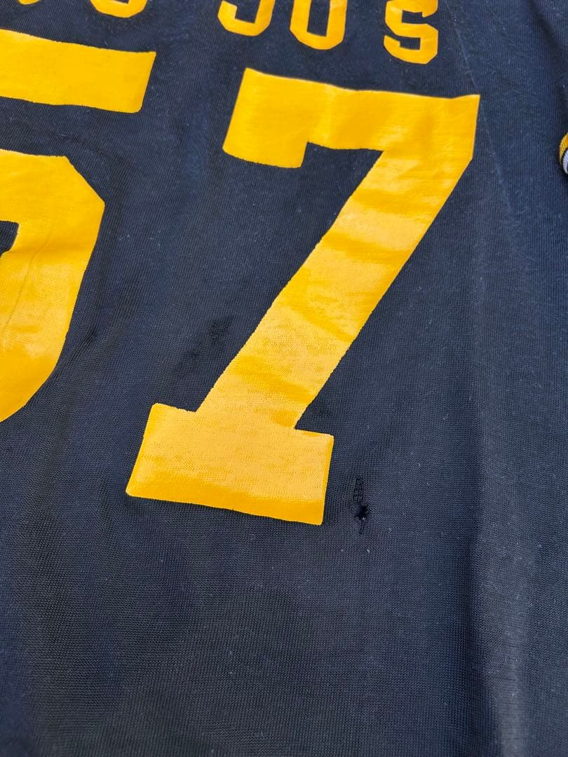 70s フットボール t 黒×黄色　vintage football