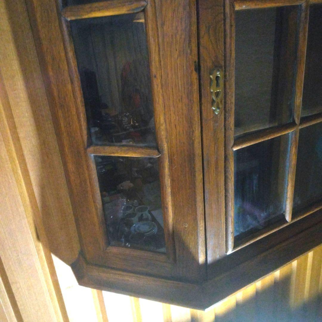 アンティーク風　 3面ガラス 　壁掛け飾り棚