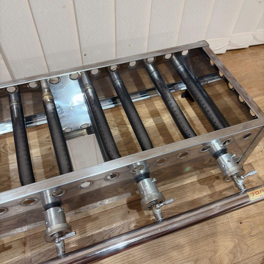 ②【良品】 IKK 業務用 たこ焼き器 154S プロパン 15穴×4連 鉄鋳物