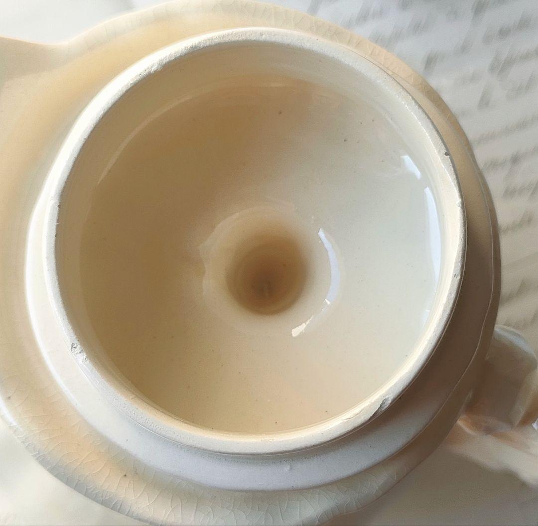 美品　サルグミンヌ　花リム　ポット&シュガーポット　フランスアンティーク