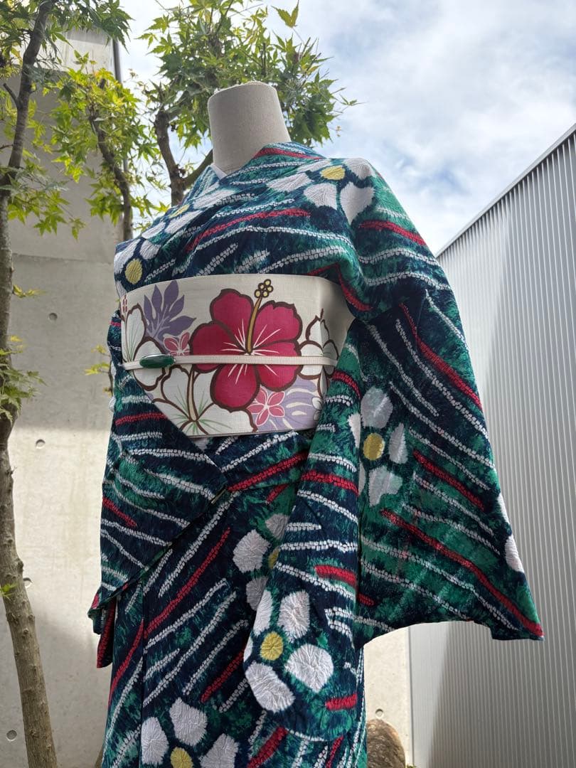 有松絞り浴衣　ヨーキー様