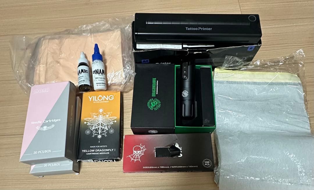 Dragonhawk タトゥーマシン　サーマルプリンターフィクスキン等セット