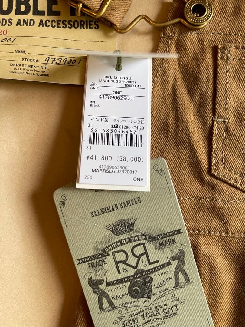 RRL ダブルアールエル SALESMAN SAMPLE オーバーオール