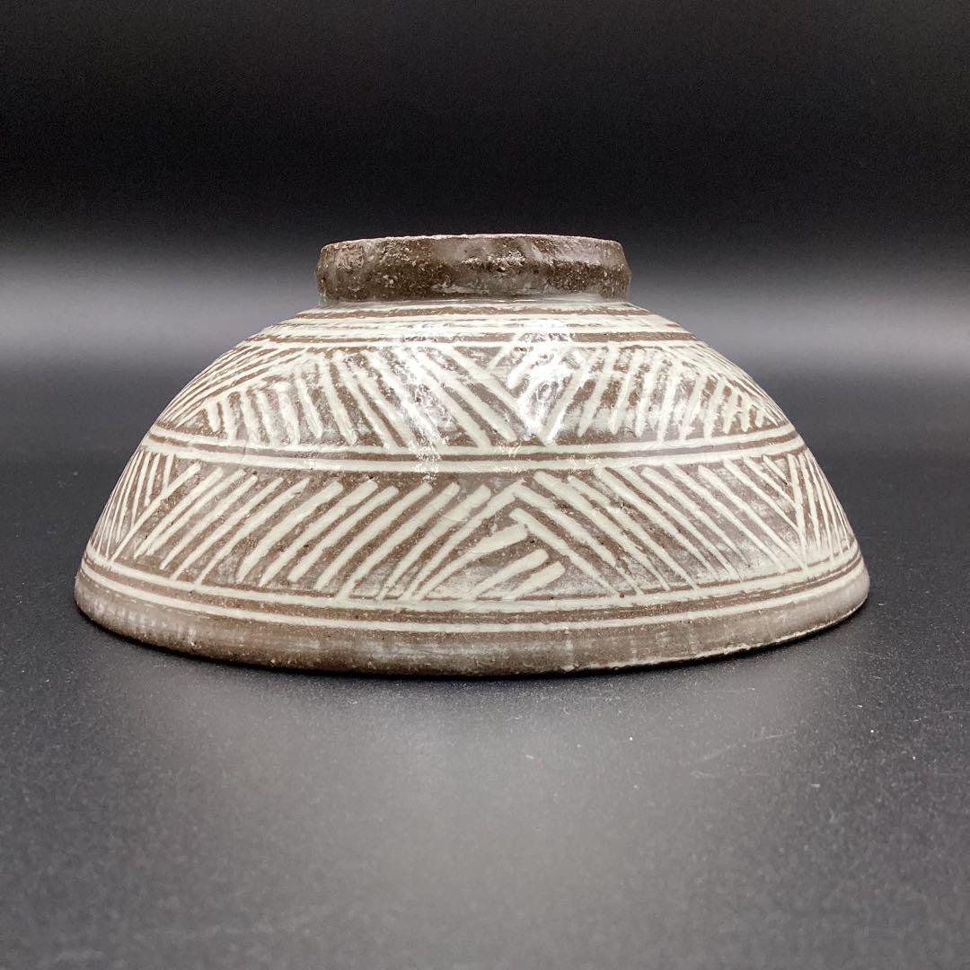 抹茶碗　唐津三島茶碗　須恵窯　徳沢守俊作　古物　共箱入