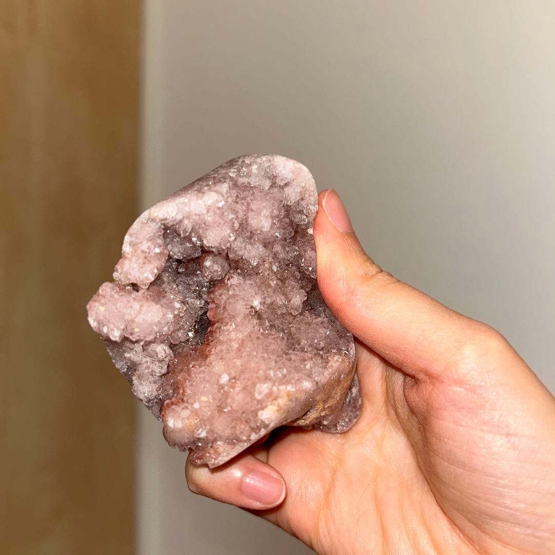 ピンクアメジスト 原石 190g キラキラ 天然石