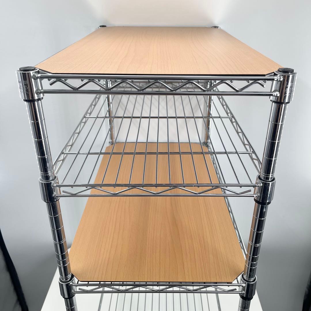 美品 Luminous ルミナス スチールラック メタルラック 4段 天板2枚付