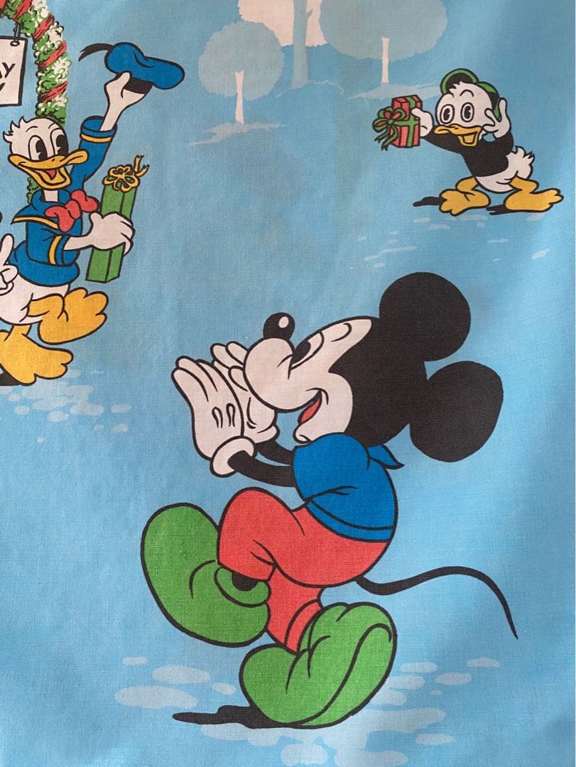 ビンテージ 70s ヨーロッパ ディズニー ミッキーマウス クッション カバー空