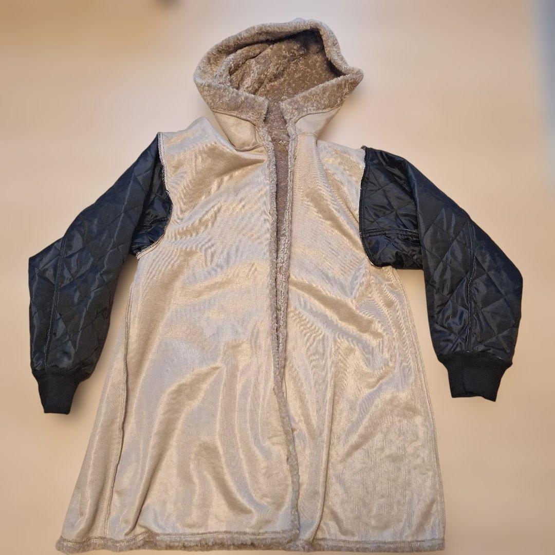 美品です❗　幾何学模様刺繍 ベージュ モッズコート