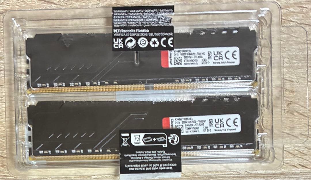 【中古】DDR4-3600 64GB(32GB×2枚) Kingston