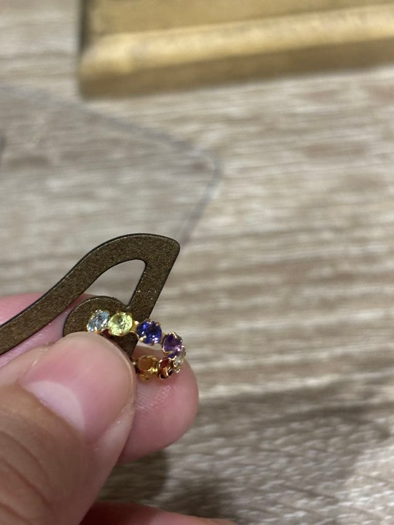 マルチカラー　フープピアス　K18 片耳用