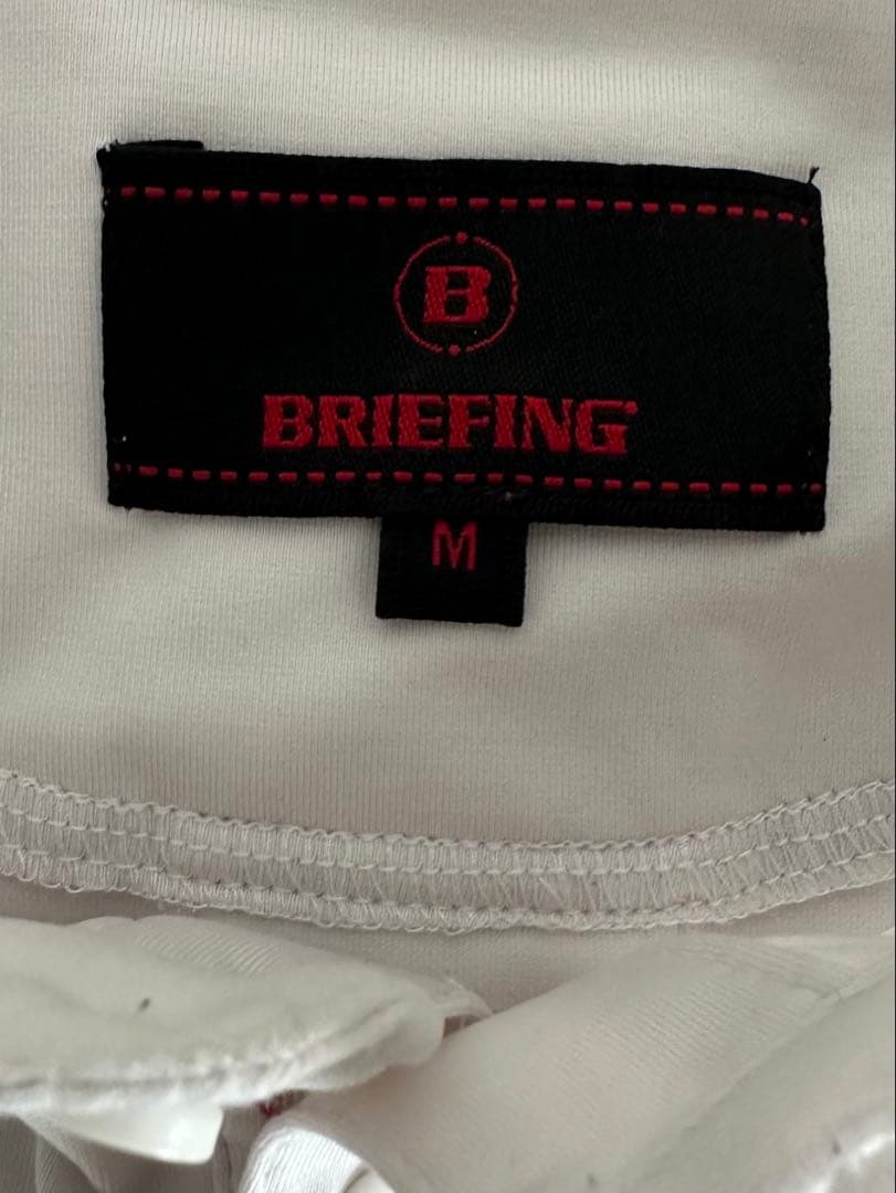ブリーフィング ゴルフ バックテープロゴボタンダウンポロシャツ ホワイト