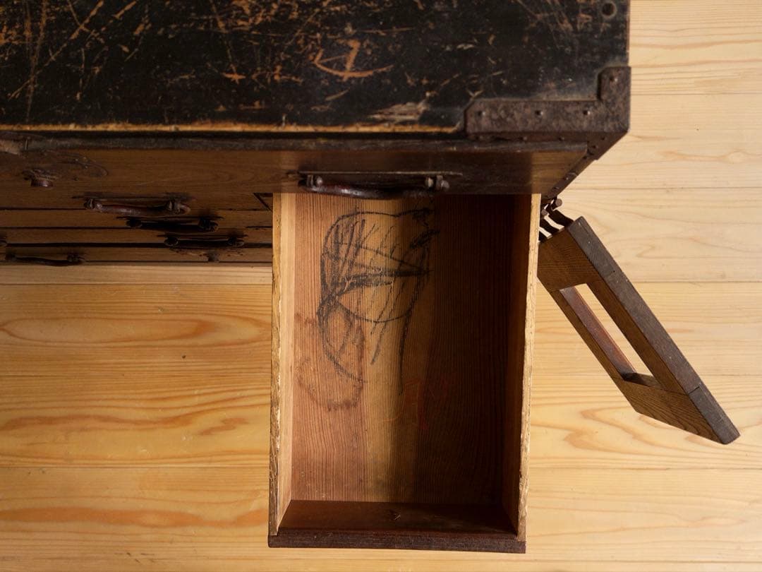 和箪笥　小ぶり　希少　横幅約69.5㎝　5段　アンティーク　骨董　古道具　古家具