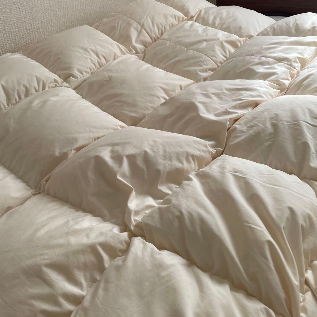 日本製　羽毛布団　ダブルサイズ　ホワイトダックダウン