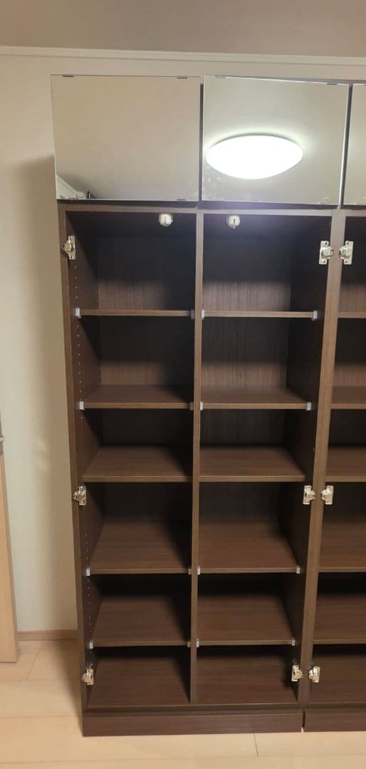 DINOS　木製ミラー付き収納ラック