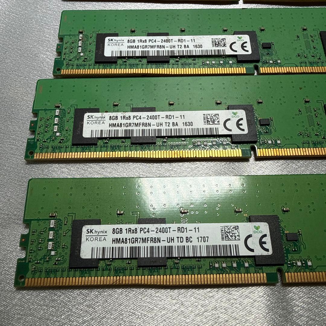 8GB DDR4 メモリー PC4-2400T 1Rx8 五点
