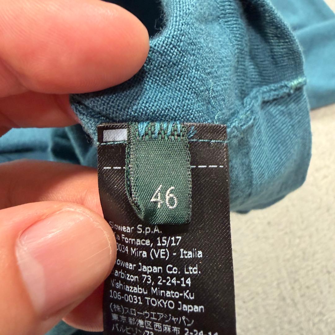 ザノーネ　ニット　シャツ　46サイズ　ウール　ブルー系