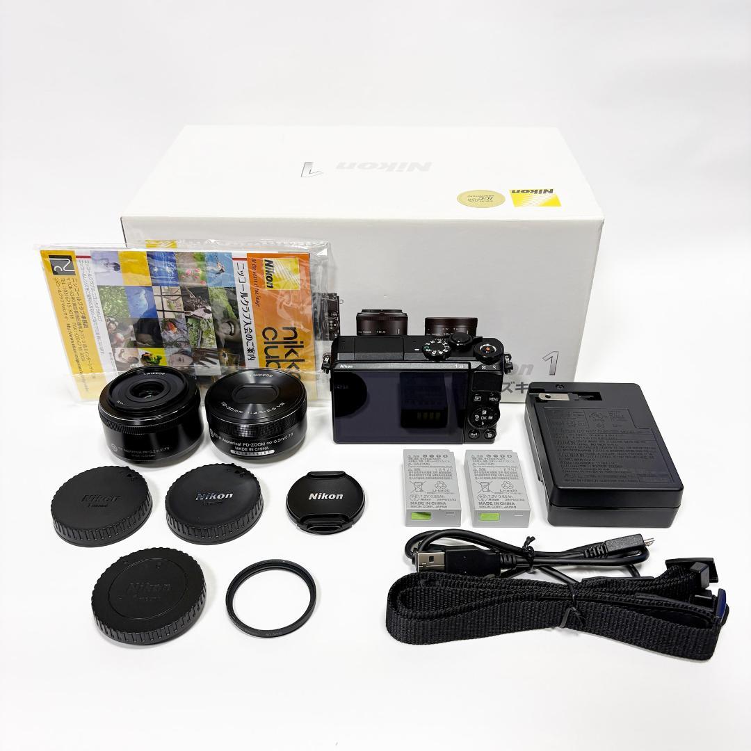 【美品】Nikon Nikon1 J5 ダブルレンズキット ブラック