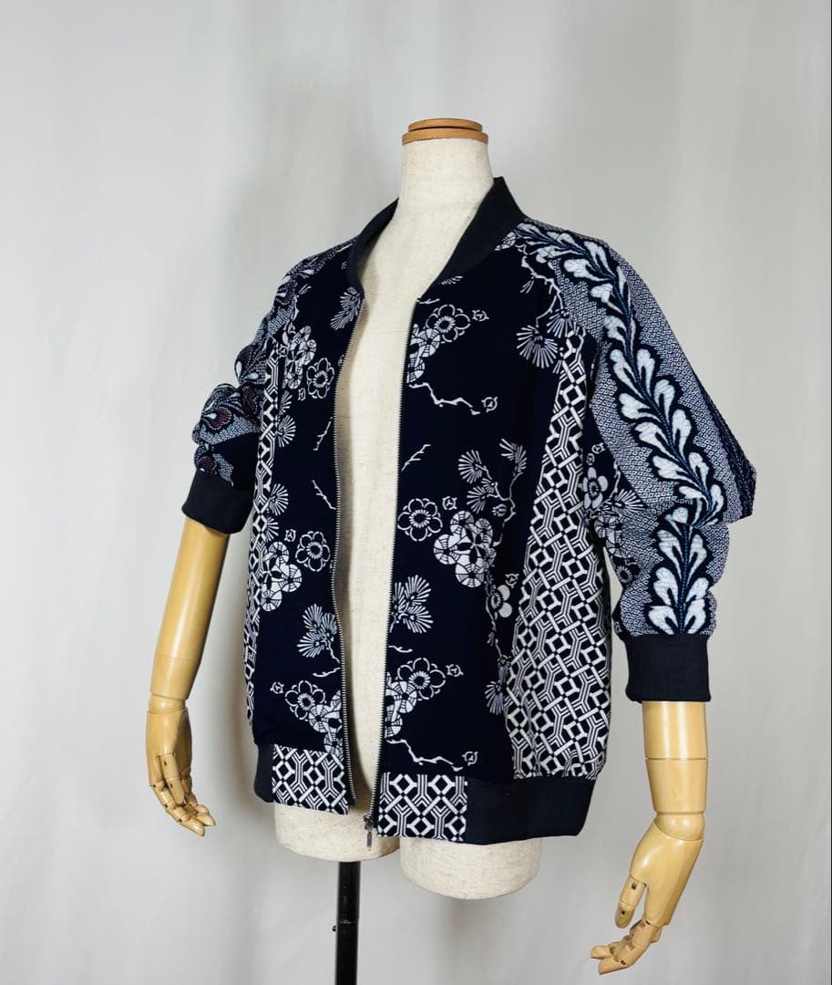 浴衣リメイク　95番パッチワーク仕様スカジャン風