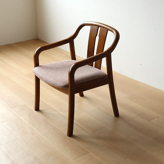 オールド カリモク アームチェア レトロ 肘付イス ④