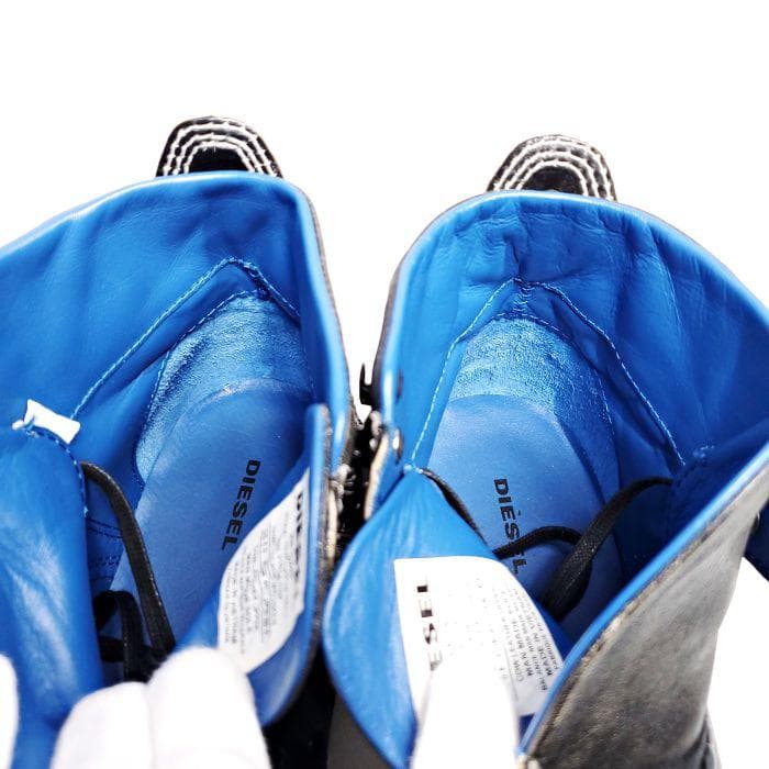 Diesel ディーゼル ダメージ加工 レースアップ レザー ブーツ