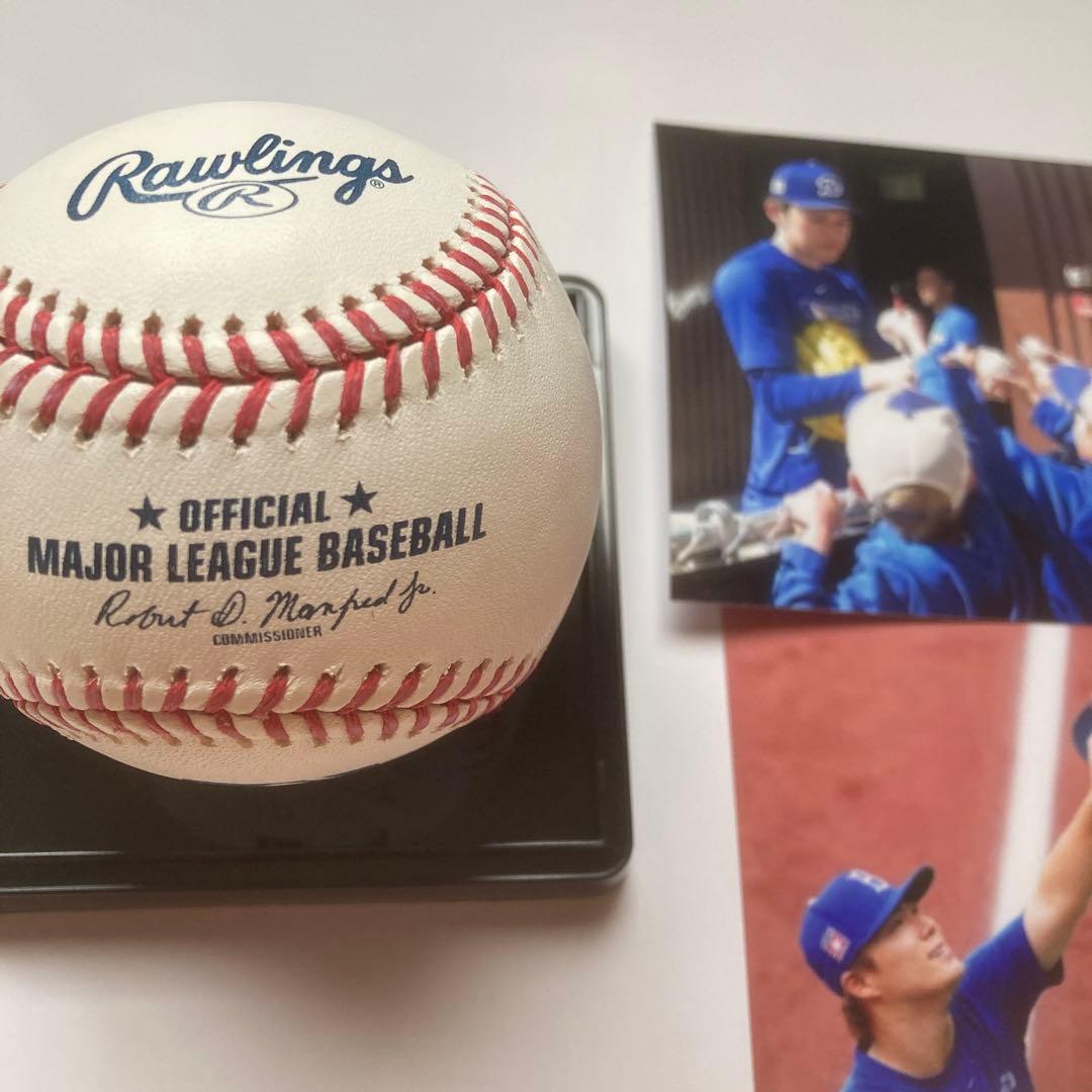 ケース付　MLB公式球　大谷翔平　山本由伸　佐々木朗希　直筆サインボール　写真付