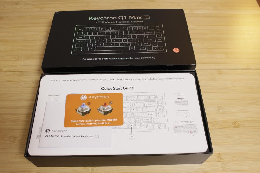 【Keychron】Q1 MAX Black キーボード ANSI カバー付き