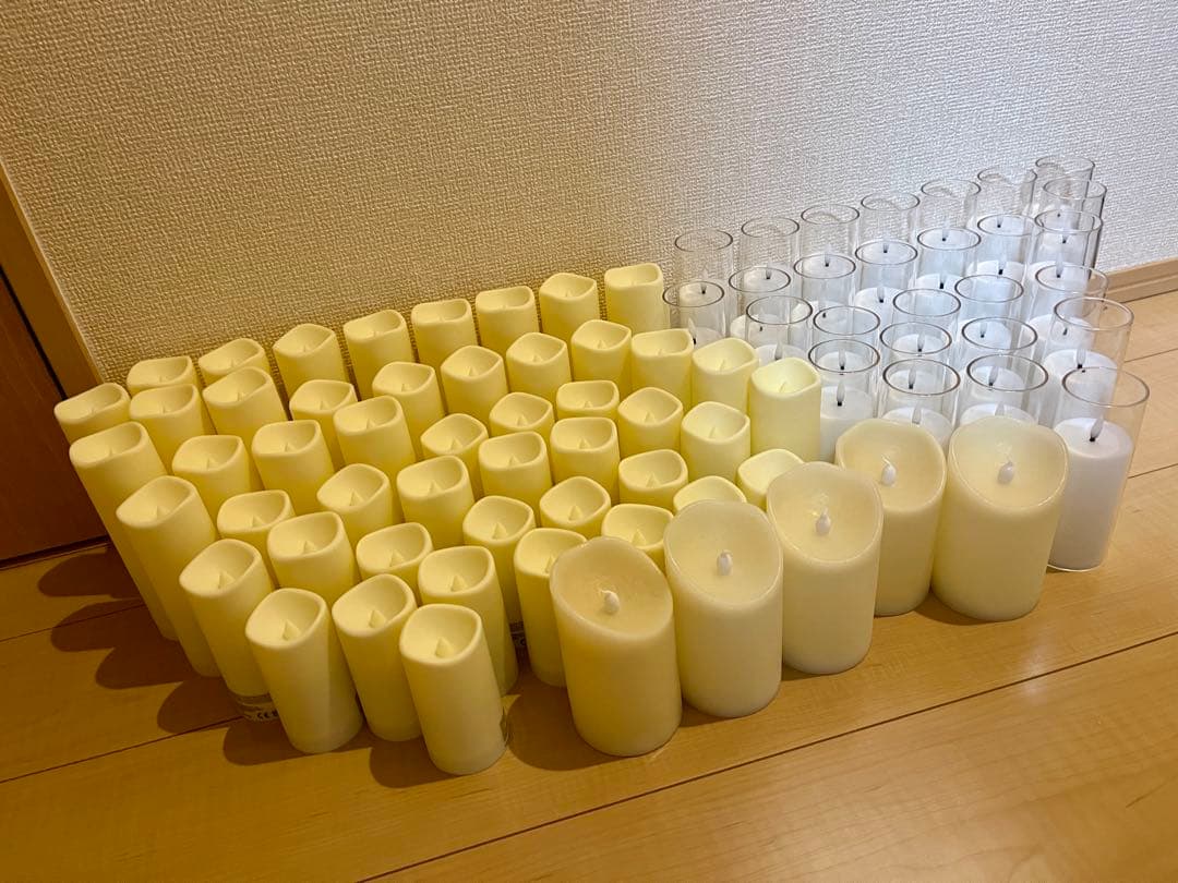 【でぃ】キャンドル LED 3種類 80個セット(電池付き) 結婚式