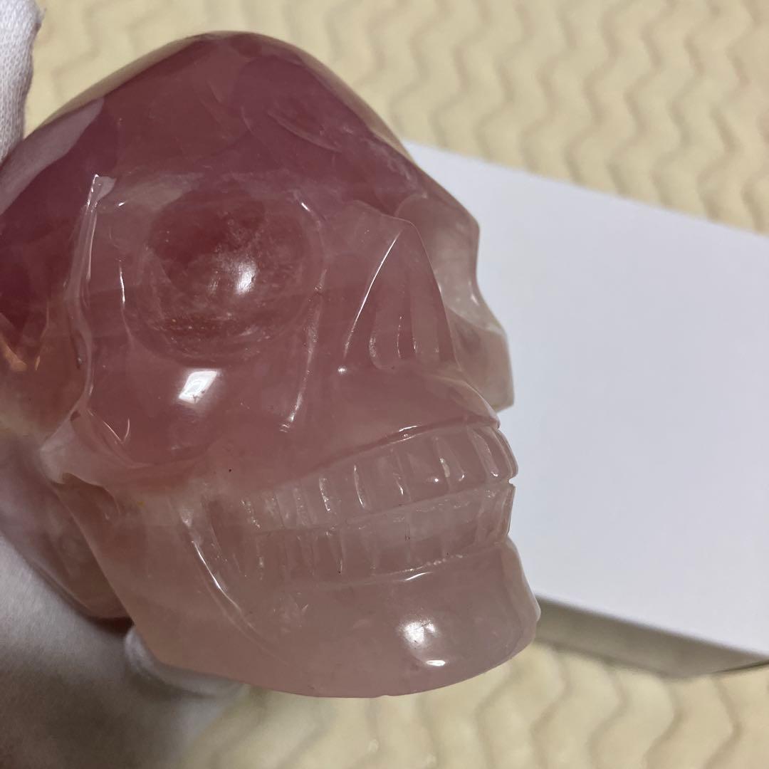 (激レア)ローズクォーツスカル　髑髏　恋愛運　ラッキー　ストーン　魔除け